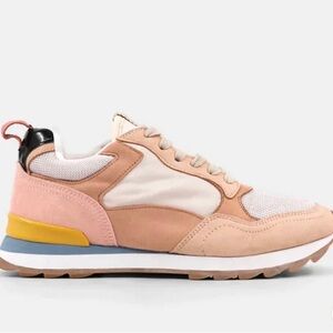 Shu Shop Parker Peach Multi Suede Sneakers • Women’s 6.5 • Retro Trainer